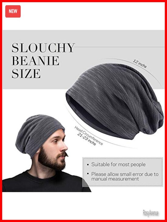4 Pack Slouchy Beanie Hats Sleeping Cap Cotton Knit Skull Cap Unisex main image 5